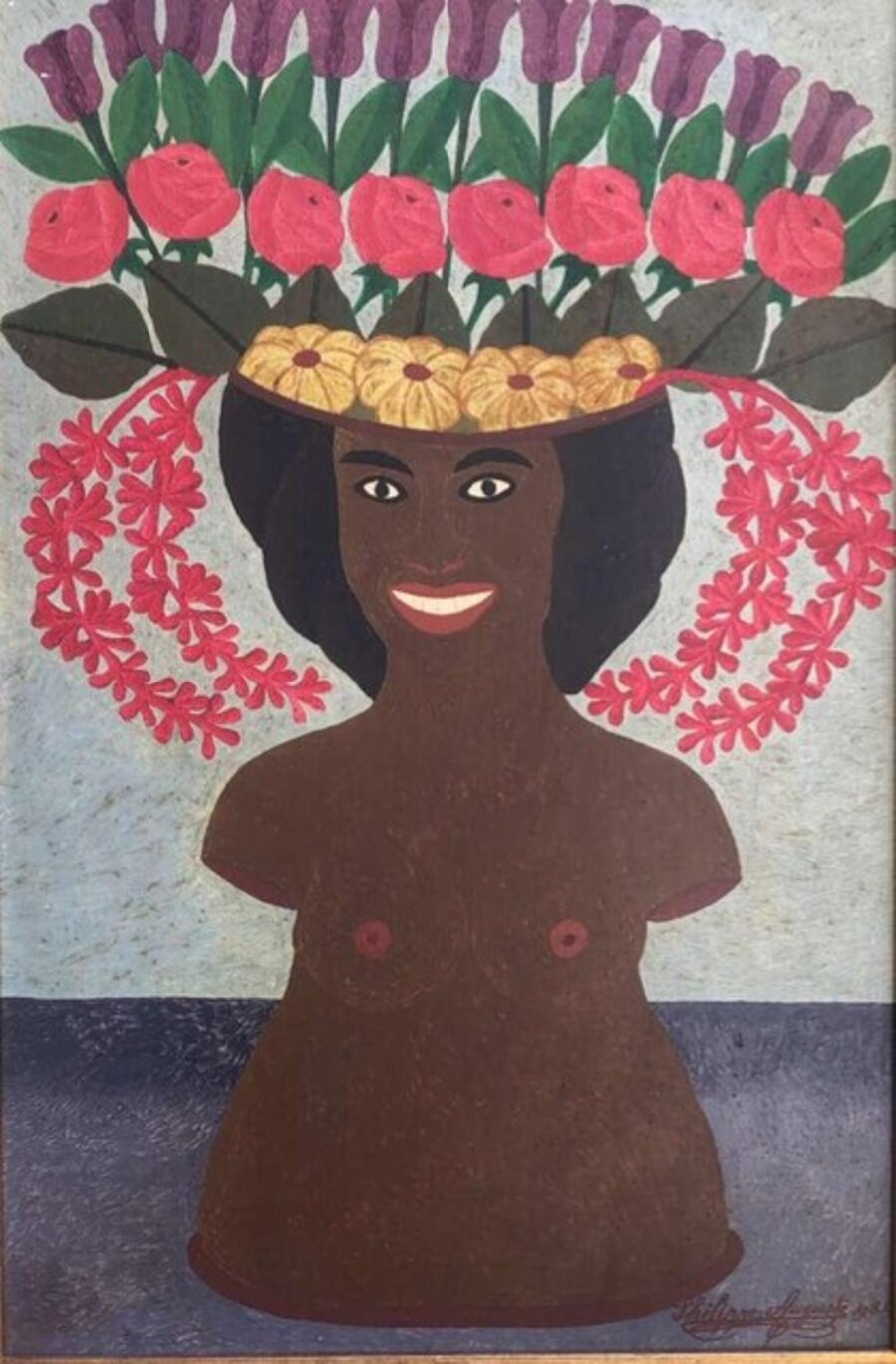Female Portrait with Floral Crown