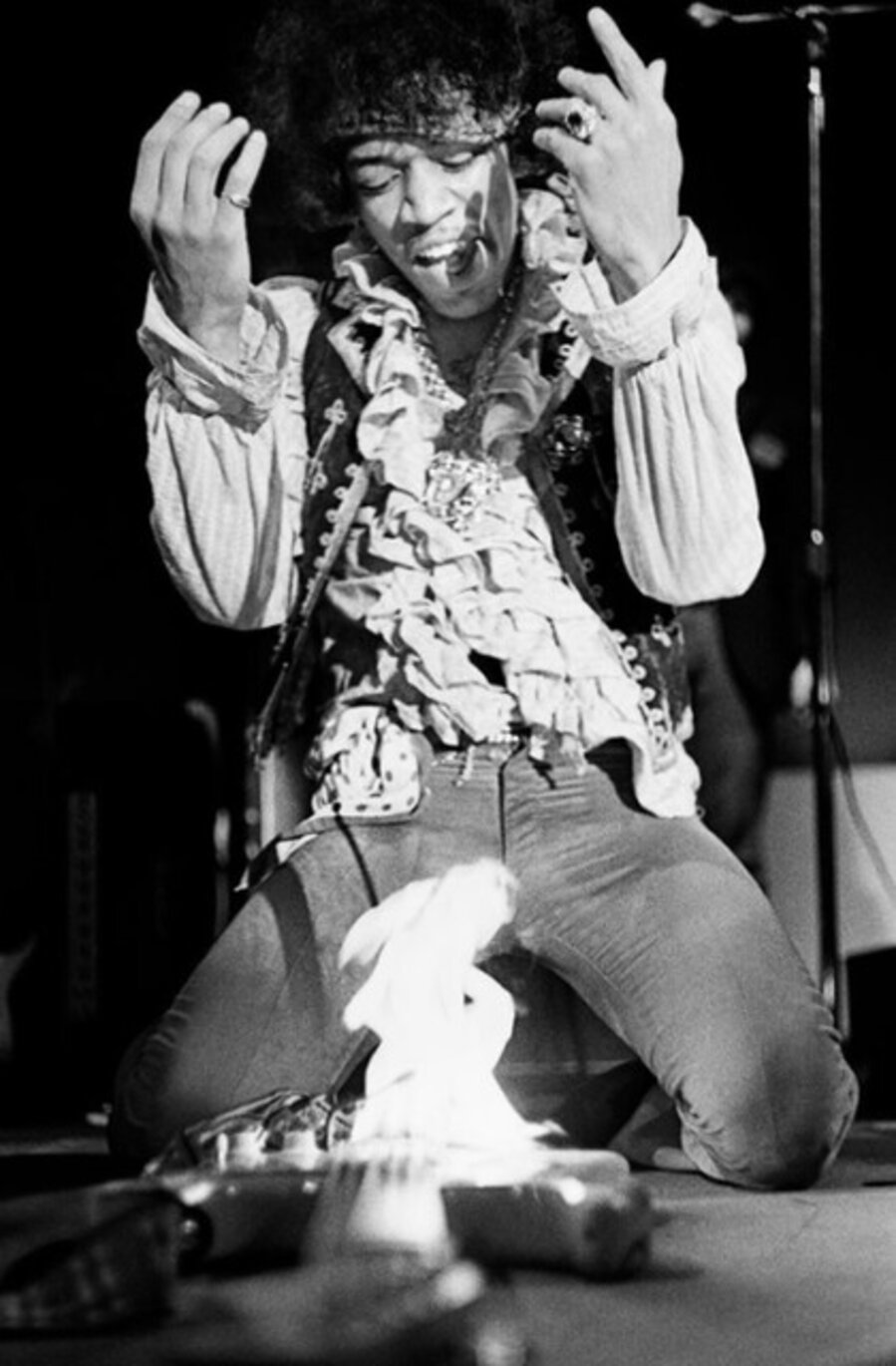 Jimi Hendrix Burning His Stratocaster