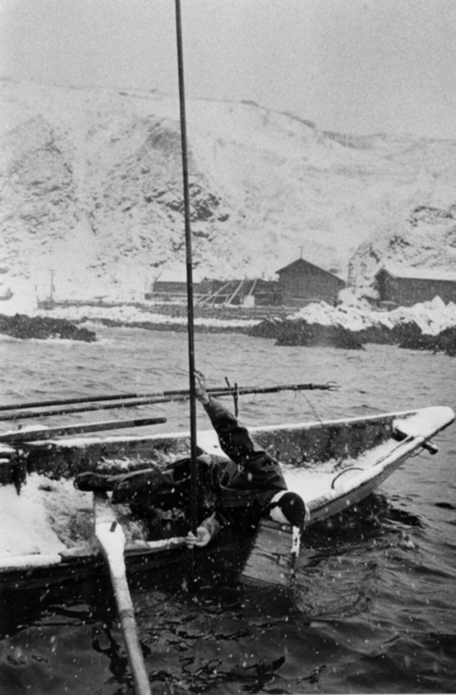 Fisherman Spearing Fish, Hokkaido, Japan, 1957
