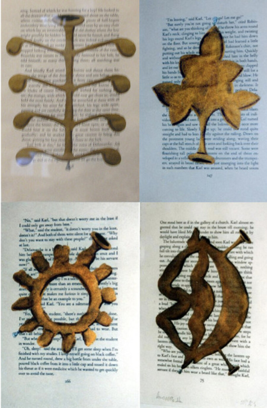 Set of 4 works: Study for Amerika VI, Study for Amerika VII, Study for Amerika a refuge, Study for Amerika a refuge
