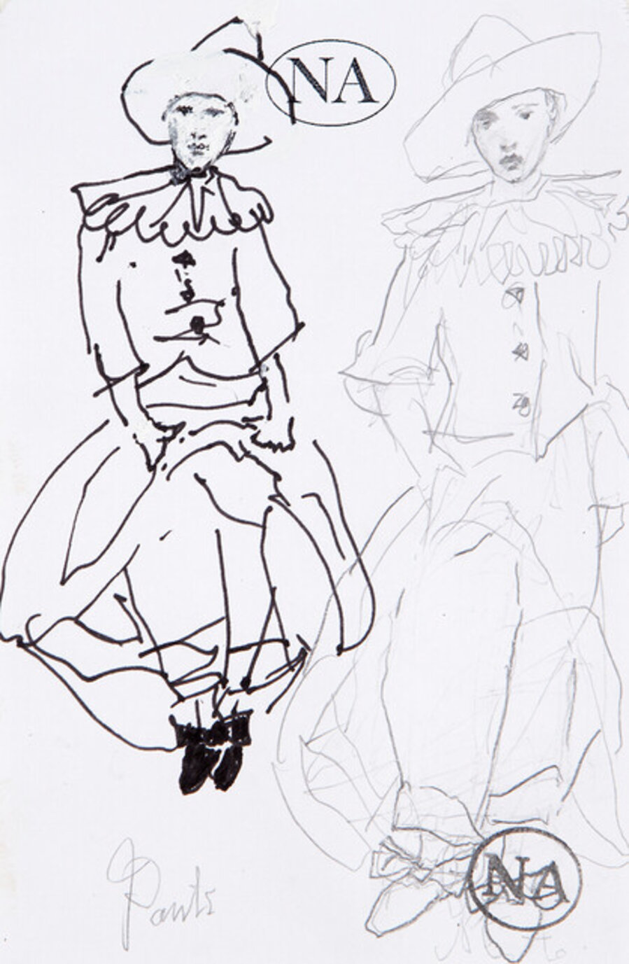 Garbo drawing: pants (2 figures)