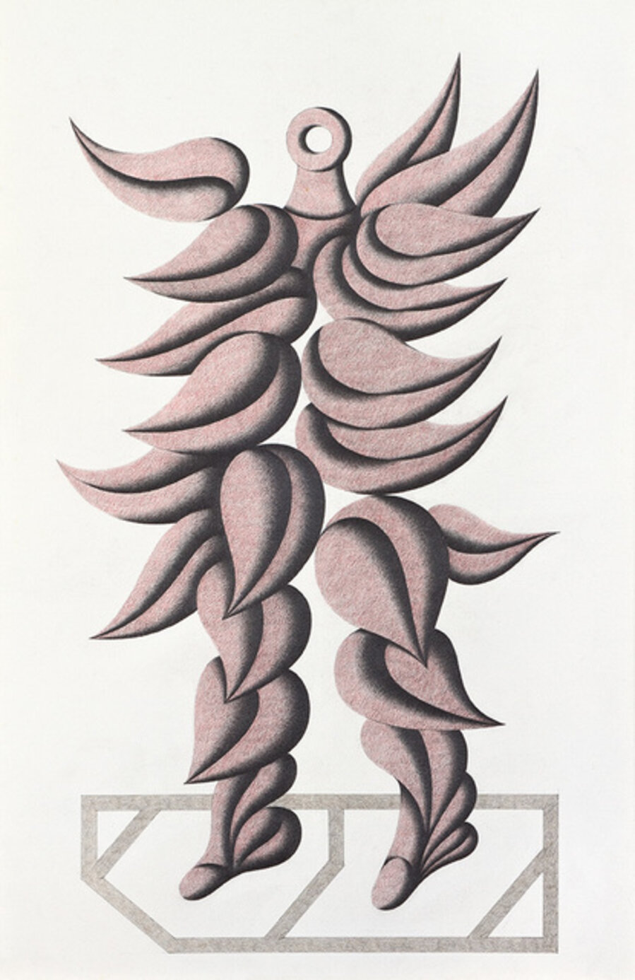 Figure with feathers