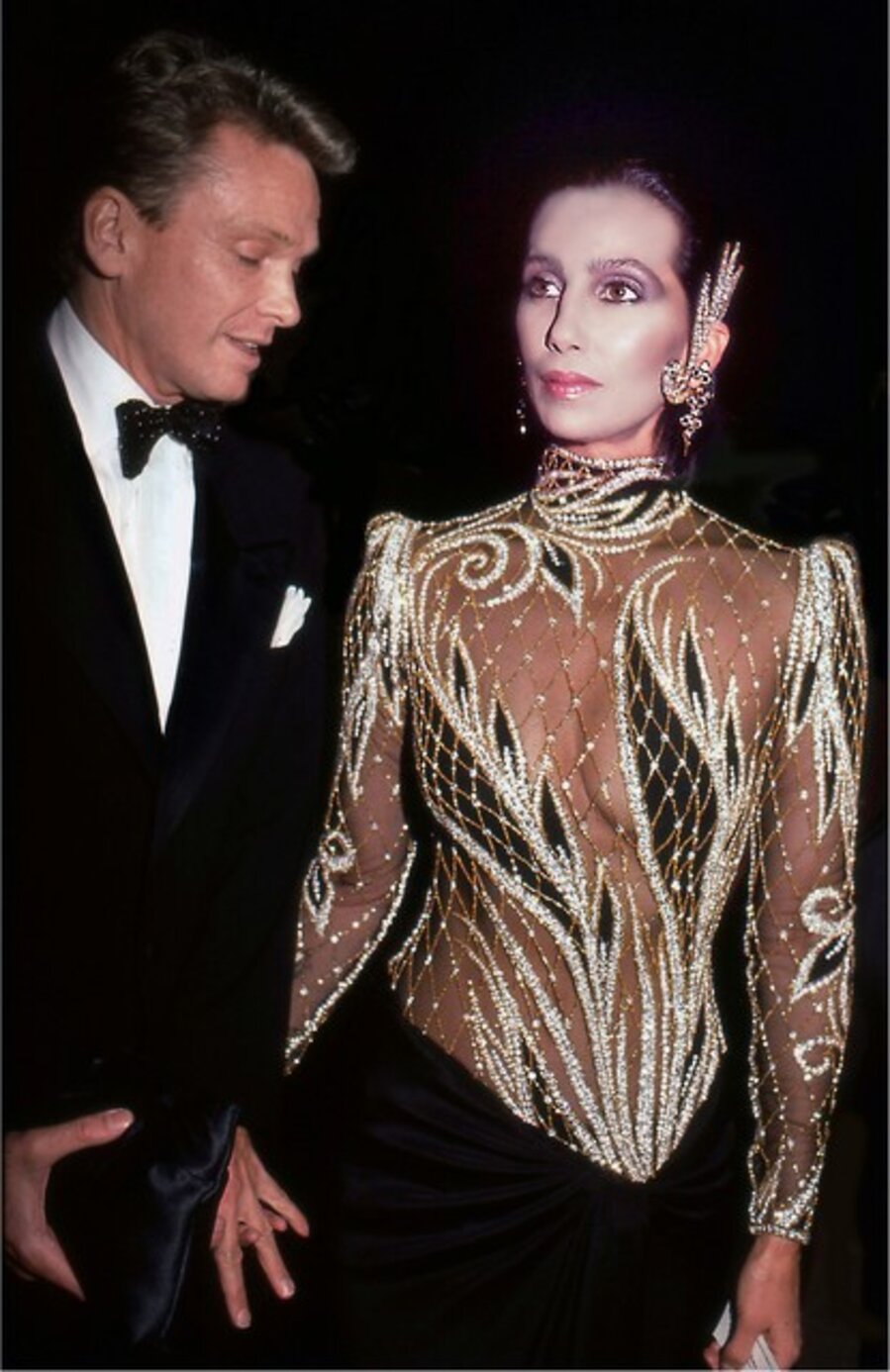 Cher and Bob Mackie at Met Gala, 1985