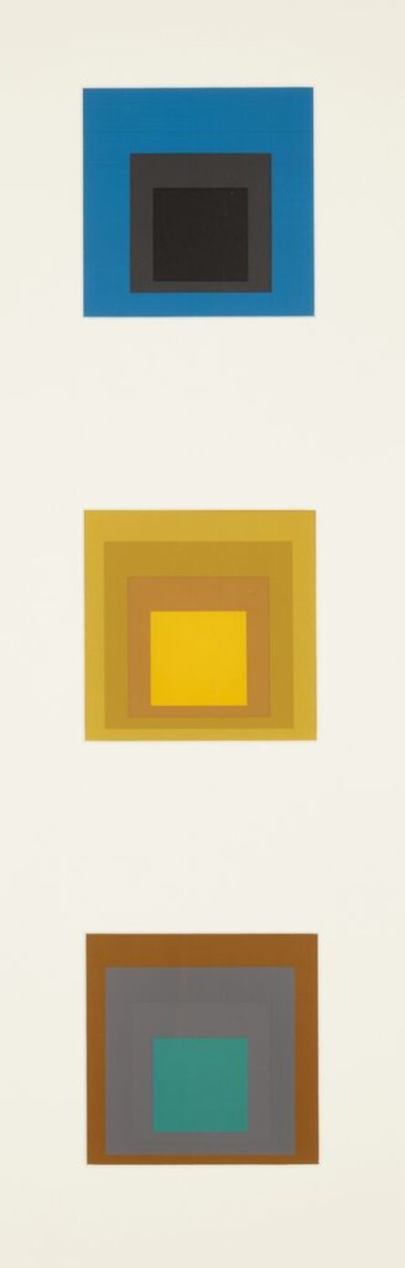 Josef Albers, ‘Homage to the Square (Teal); Homage to the Square (Yellow); Homage to the Square (Brown)’