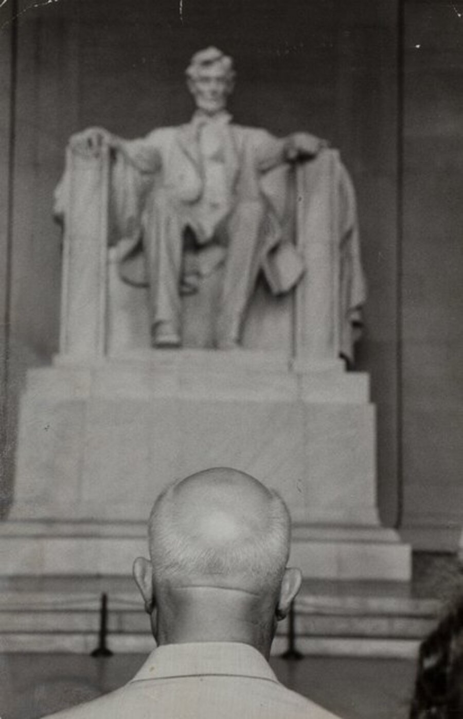 Nikita Khrushchev in front of the Lincoln Memorial, Washington, DC