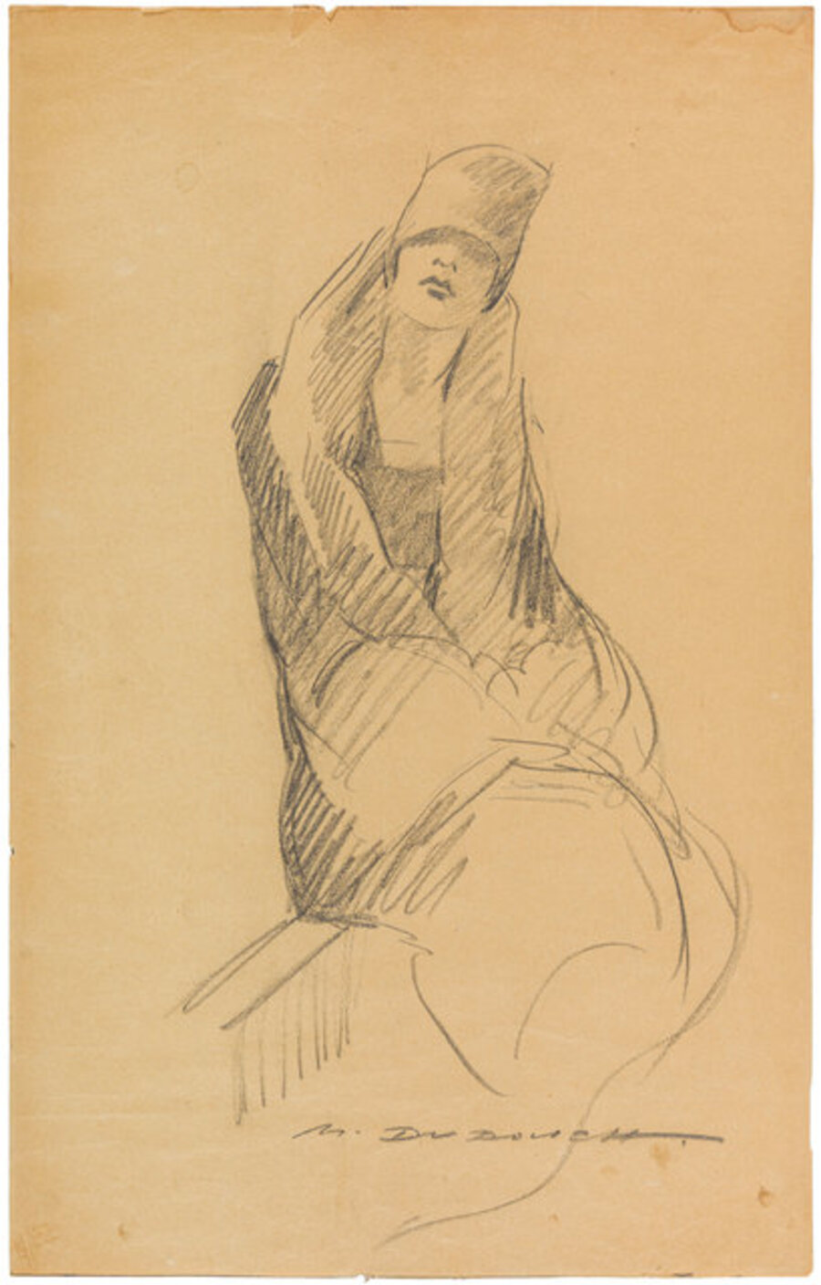 A woman with coat and hat
