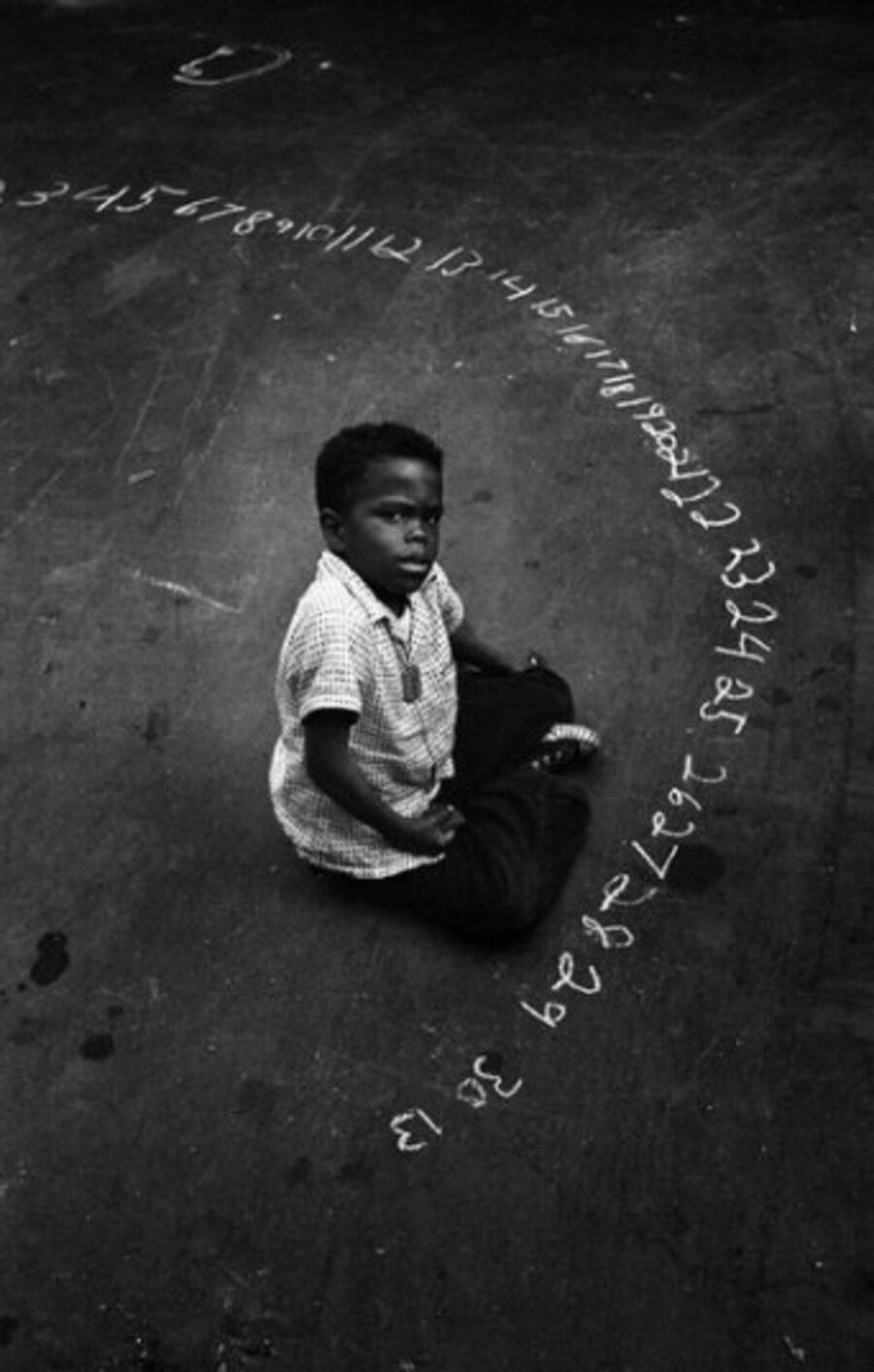 Boy & Chalk Numbers
