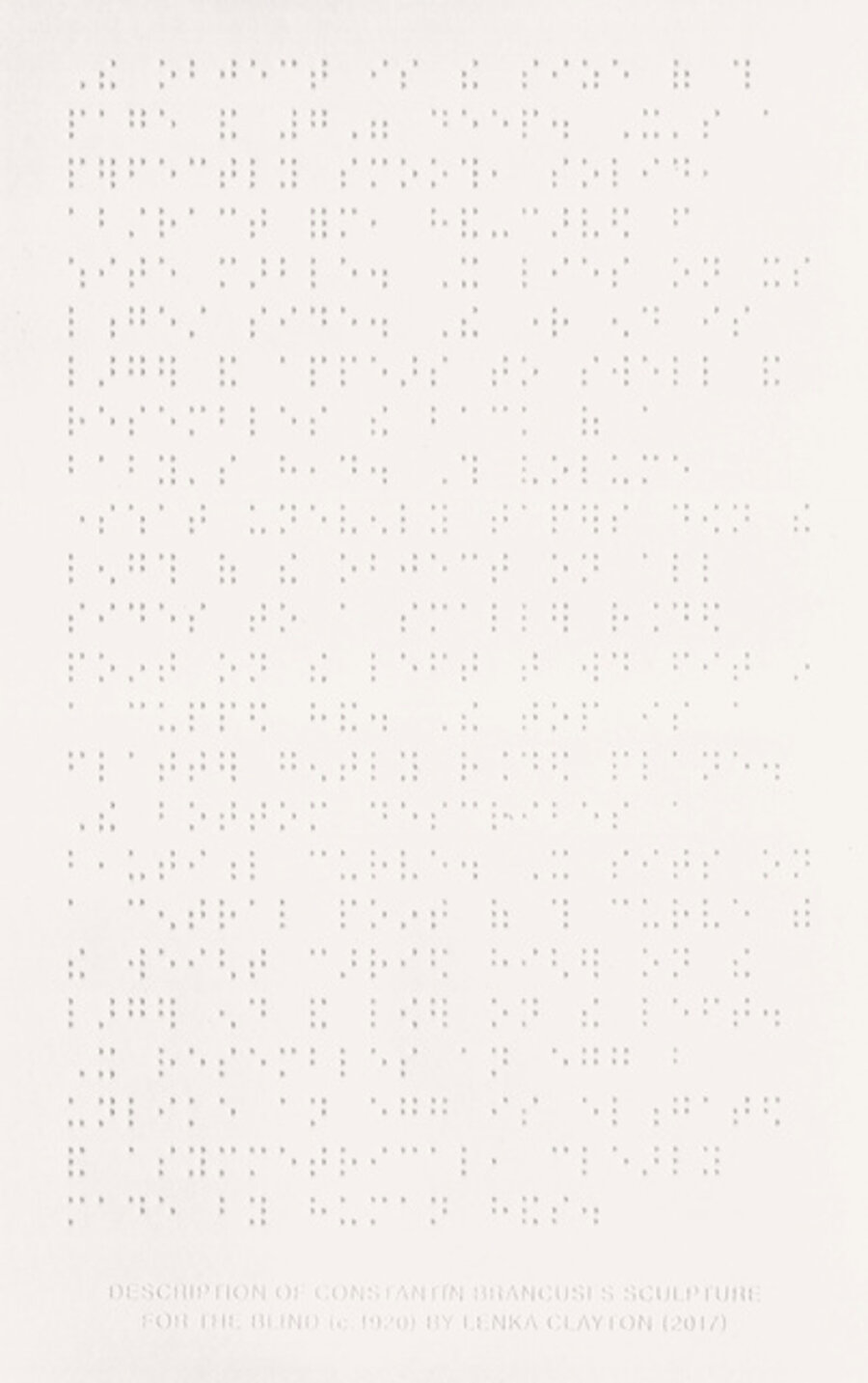 Description of Constantin Brancusi's Sculpture for the Blind (c.1920)