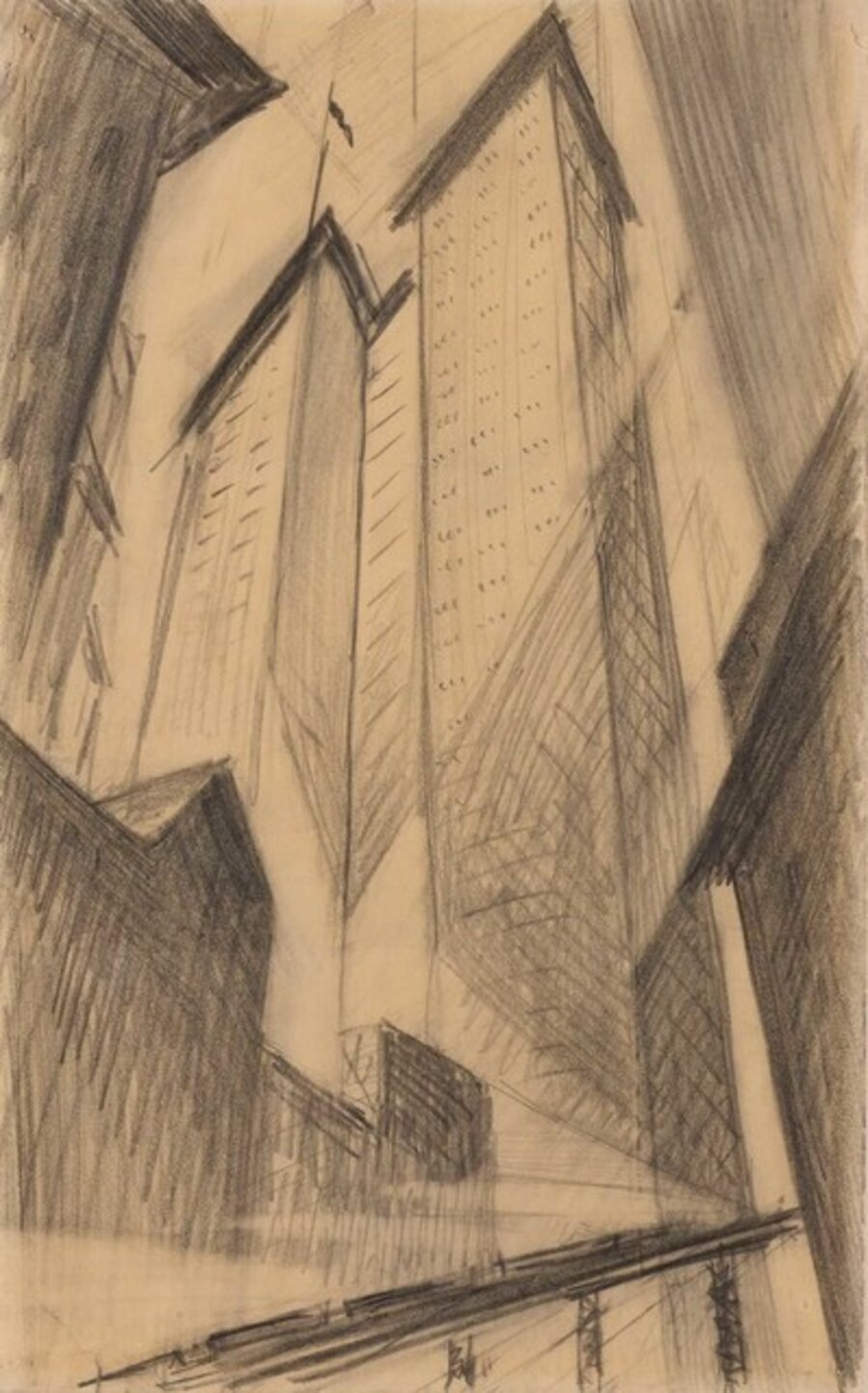 Pencil Sketch of New York Buildings