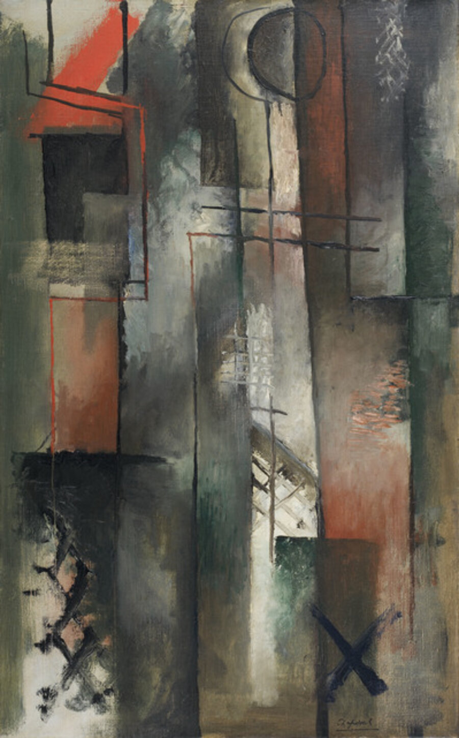 Composition rouge et noire