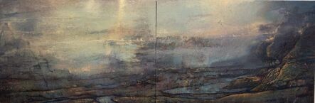 Gail Chase Bien, ‘Letter to the Sixth Poet / 40 X 120 oil on canvas diptych - serene luxury ’, 2019