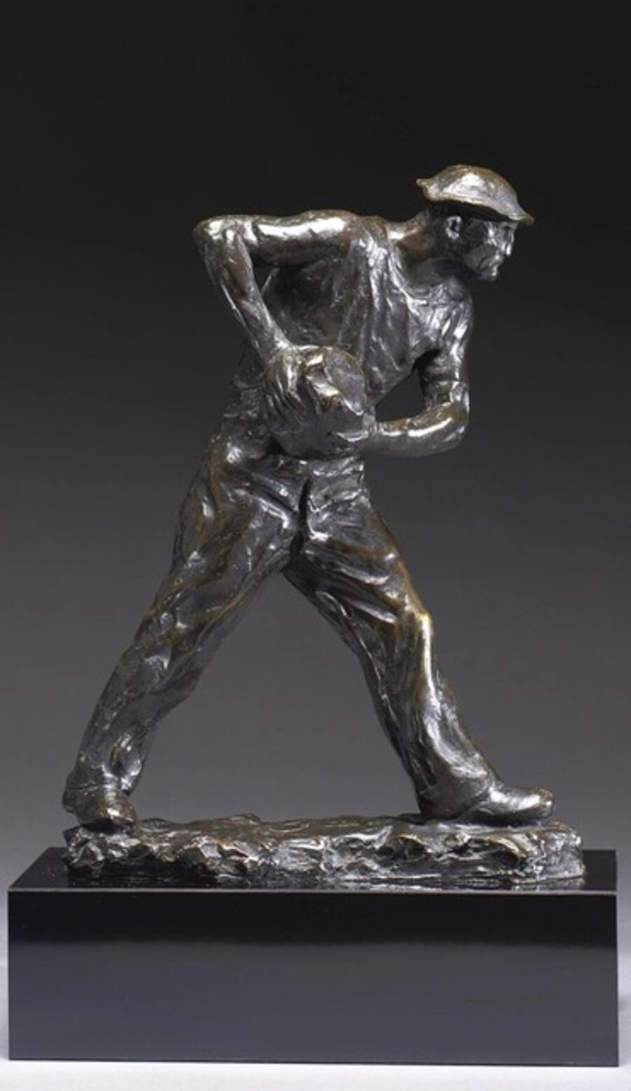 "Road Builder" 20th Century Modern WPA Labor Bronze WPA Depression-Era Sculpture