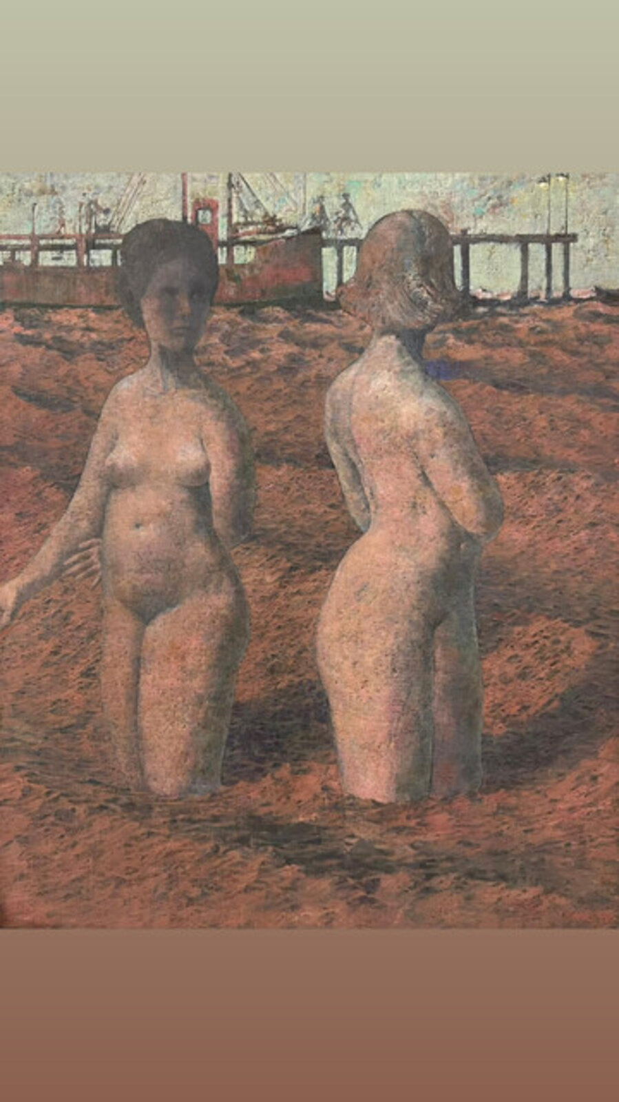 Deux Baigneuses, Bateaux Au Fond