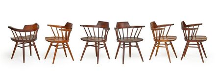 George Nakashima, ‘Assembled set of six Captain's chairs, New Hope, PA’, 1954-78