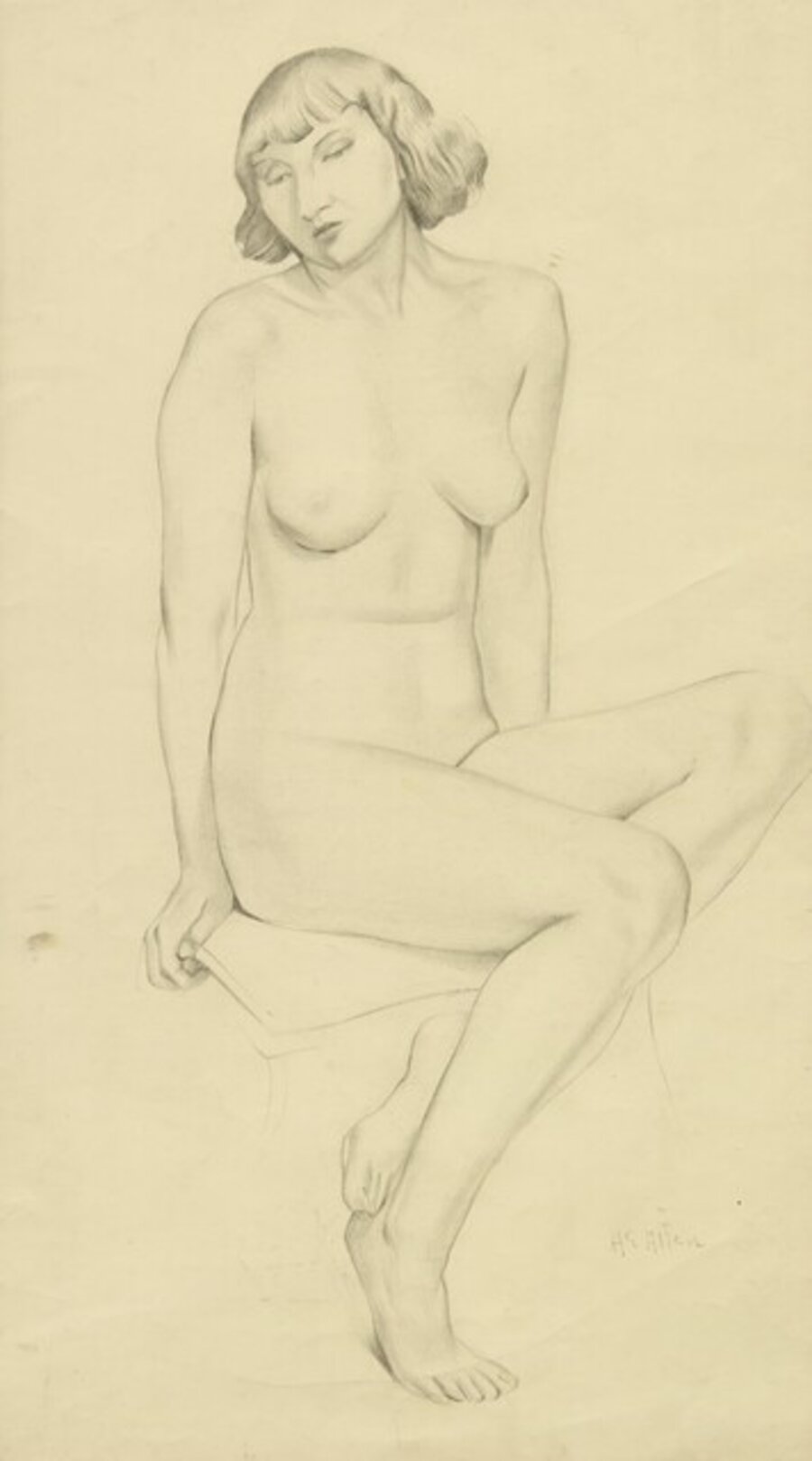 Two works including 'Nude Study