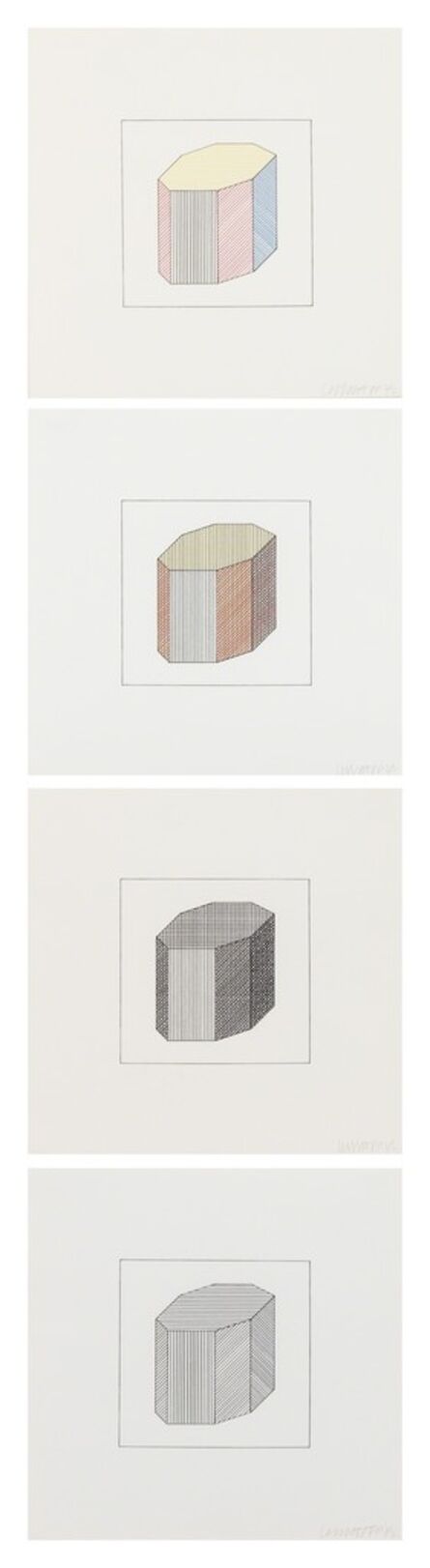 Sol LeWitt, ‘Twelve Forms Derived From a Cube (complete portfolio of 48 screenprints with title and justification pages in wooden case)’, 1984
