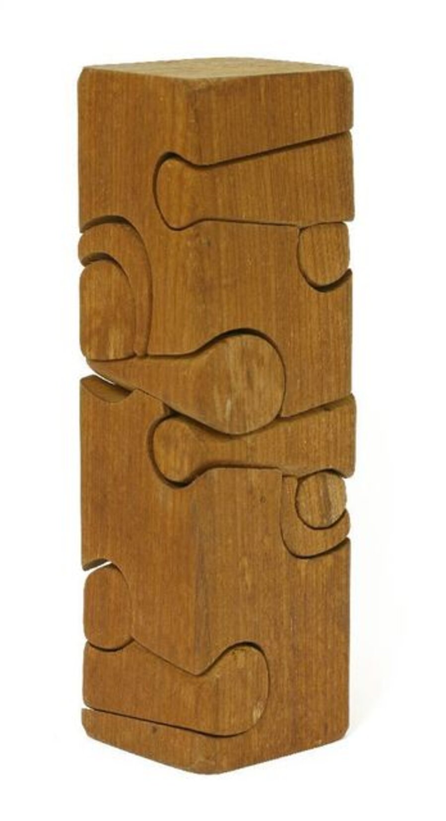A teak sculptural puzzle