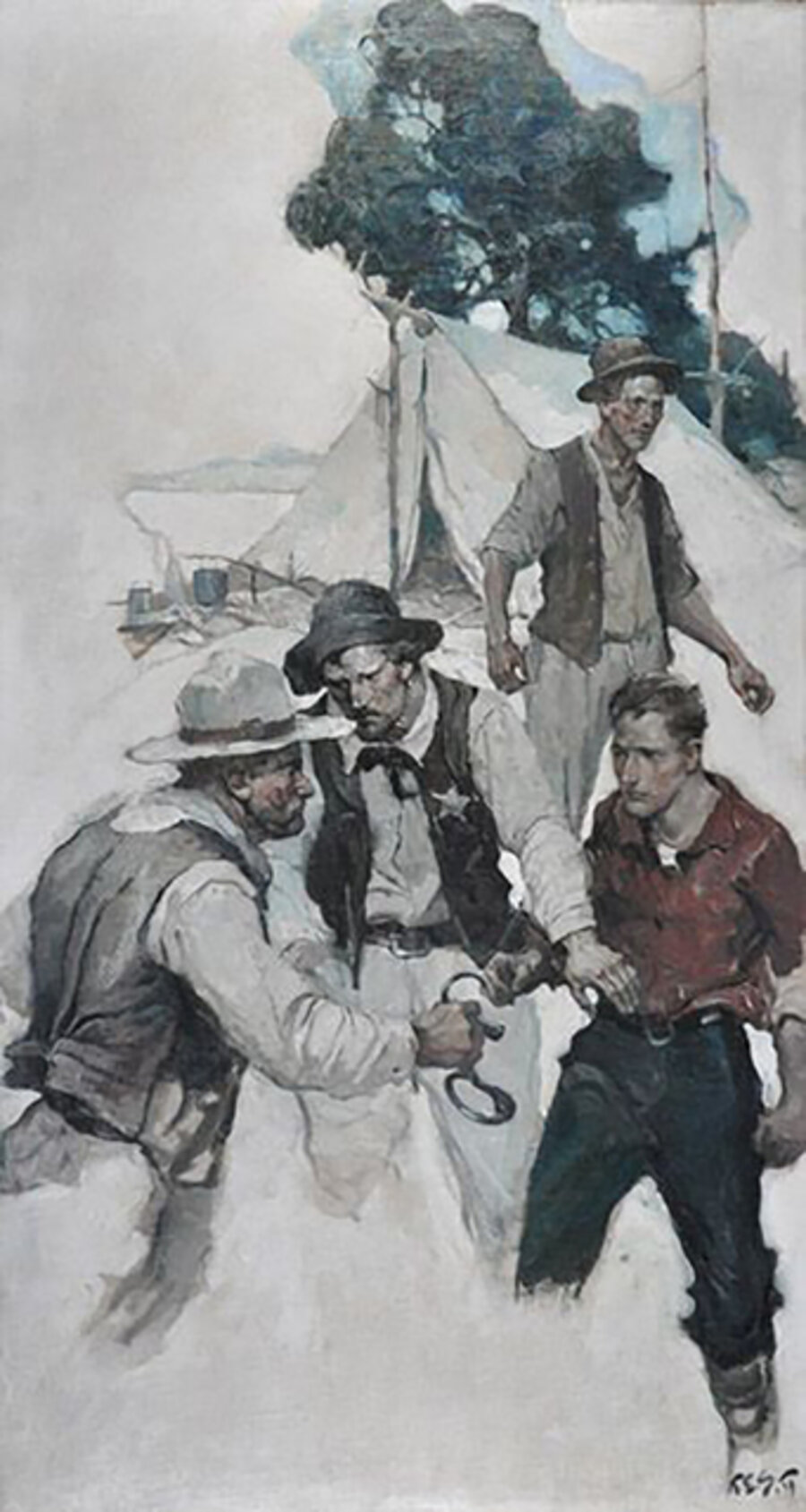 "The Rustlers of Silver River," Story Illustration for Country Gentleman