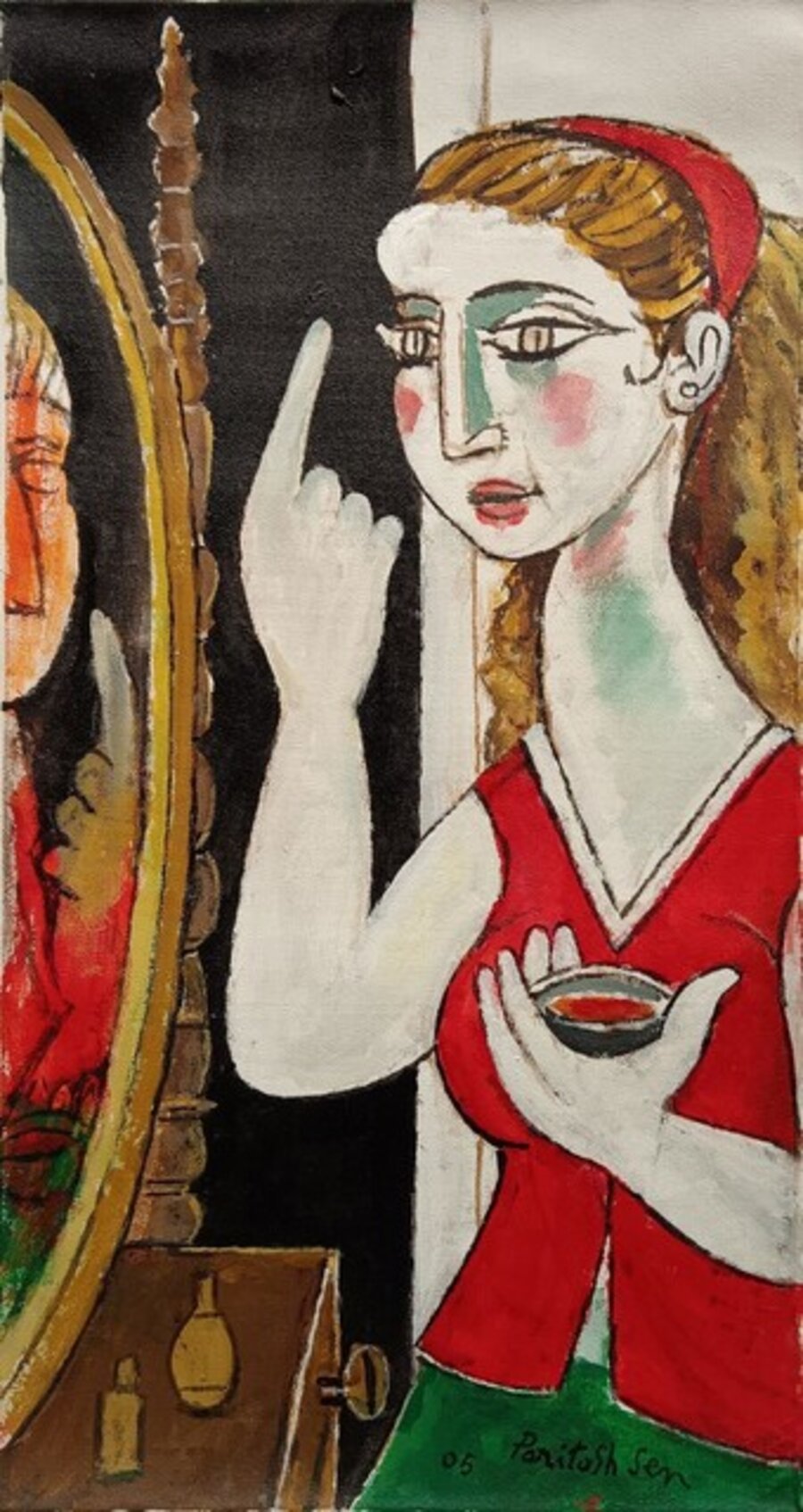Young Women before the Mirror, Acrylic on Canvas