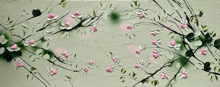 Anastassia Skopp, ‘"Sweet Vibes II" light green floral painting’, 2024