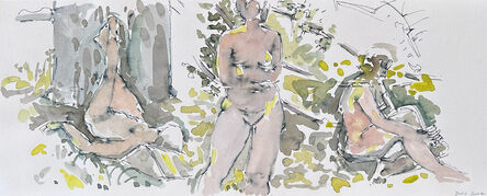 Lois Dodd, ‘Three Nudes Under Tree’, 2002
