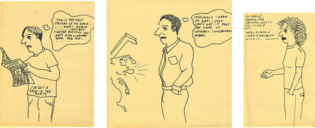 Sean Landers, ‘Cartoon (I've Got a Show Up this Month); Cartoon (I Know It's Art); and Cartoon (Chip)’, 1992