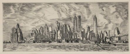 Reginald Marsh, ‘New York Skyline (Sasowsky 167)’, 1936