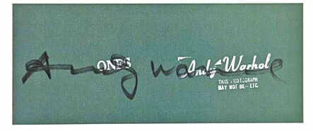 Andy Warhol, ‘Warhol Art Cash (Ones) ’, 1971
