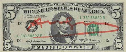 Andy Warhol, ‘Five Dollars Bill ’, 1970s