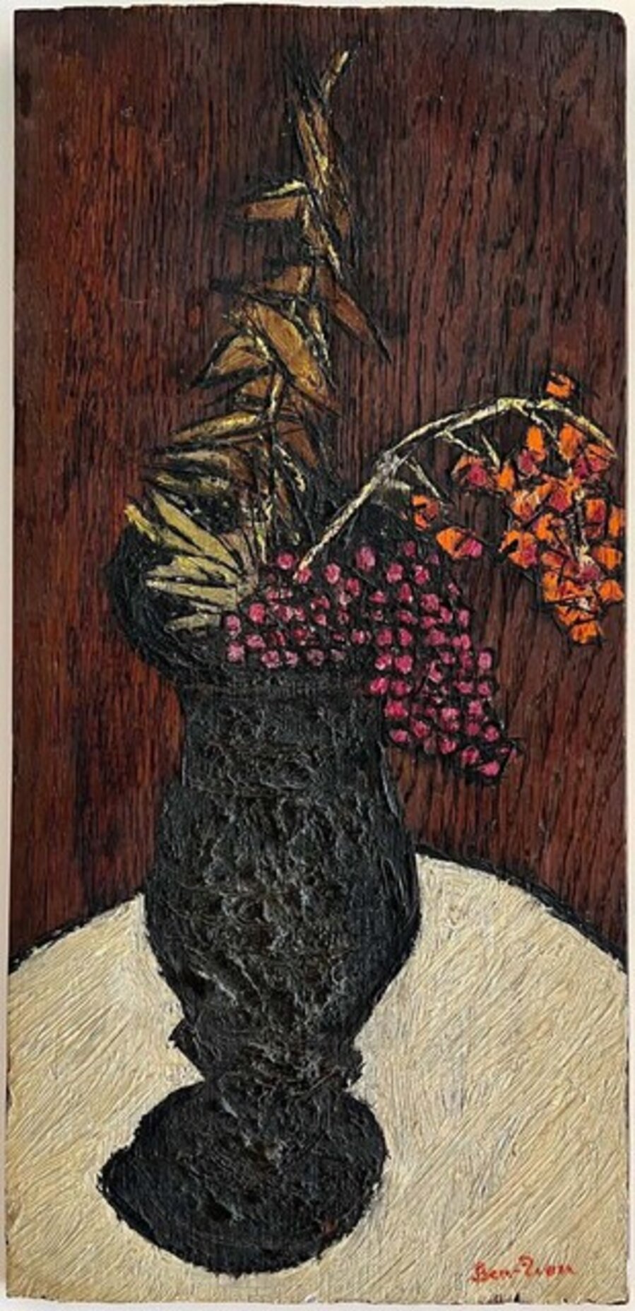Flower Piece with Black Vase