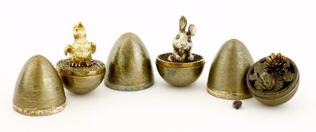 Stuart Devlin, ‘Three silver gilt surprise eggs’, London 1971, 1972, 1973