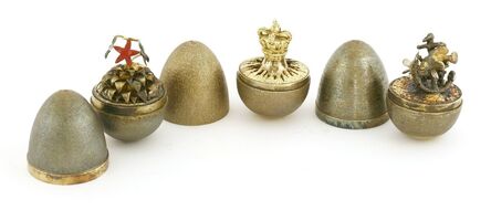Stuart Devlin, ‘Three silver gilt surprise eggs’, London 1976-two 1977