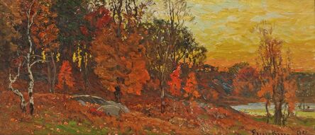 John Joseph Enneking, ‘Autumn Landscape with Pond’
