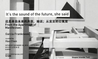 It’s the sound of the future, she said from the apartment of manifestoes, installation view