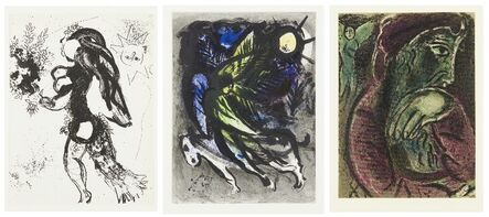 Marc Chagall, ‘Job Désespéré (from Dessins pour la Bible); The Offering; The Angel’, 1960-1960