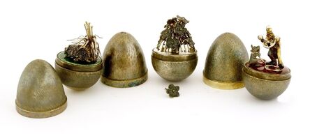 Stuart Devlin, ‘Three silver gilt surprise eggs’, 1978, 1979, 1980
