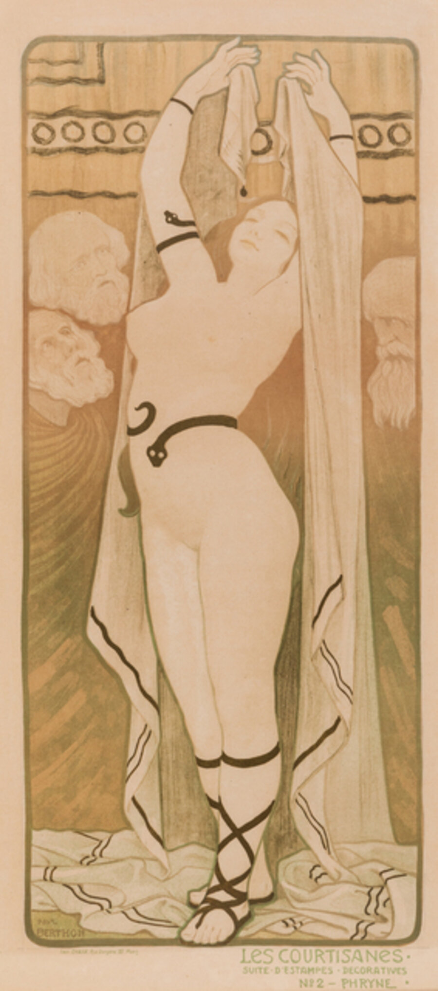 A Group of Three Works: Les Courtisanes, Woman with Iris, and Le Livre de Magda (poésie par Armand Sylvestre)