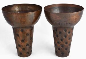 Pair of Vintage Copper Vases
