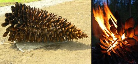 Floyd Elzinga, ‘Fire Cone - large nature inspired corten steel outdoor sculpture fire pit’, 2020