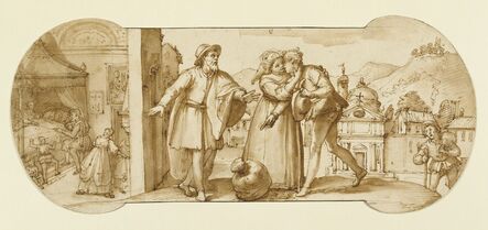 Federico Zuccaro, ‘Taddeo Returning Home with the Sack of Stones and in Bed Recovering from His Fever’, 1595
