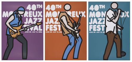 Julian Opie, ‘40th Montreux Jazz Festival Posters (Purple, Brown, Blue)’, 2006