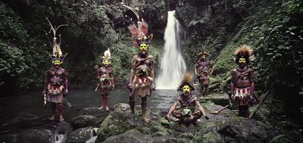 Jimmy Nelson, ‘Tumbu, Hangu, Peter, Hapiya, Kati, Hengene & Steven Huli Wigmen, Ambua Falls, Tari Valley Papua New Guinea’, 2010