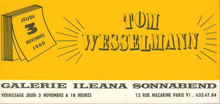 Tom Wesselmann, ‘Tom Wesselmann Ileana Sonnabend, Paris 1966’, 1966
