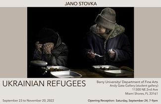 Faces of War (Ukrainian Refugees UA-SK border March 2022), installation view