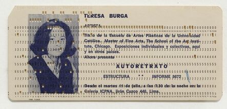 Teresa Burga, ‘Autorretrato (Einladungskarte)’, 1972