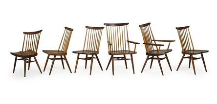 George Nakashima, ‘Set of six New chairs, two arm- and four side-’, 1970