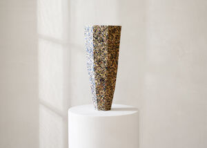 RED, YELLOW, BLUE, GREEN AGGREGATE VASE