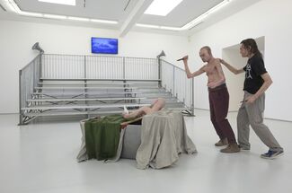Daniel Joseph Martinez:  IF YOU DRINK HEMLOCK, I SHALL DRINK IT WITH YOU or  A BEAUTIFUL DEATH; player to player, pimp to pimp. (As performed by the inmates of the Asylum of Charenton under the direction of the Marquis de Sade), installation view