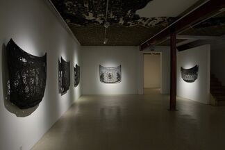 Cal Lane: Veiled Hood and Stains, installation view