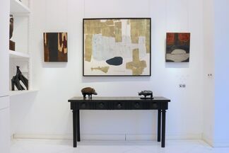 WENSEN QI - Lacquer and Paintings on Rice paper, installation view